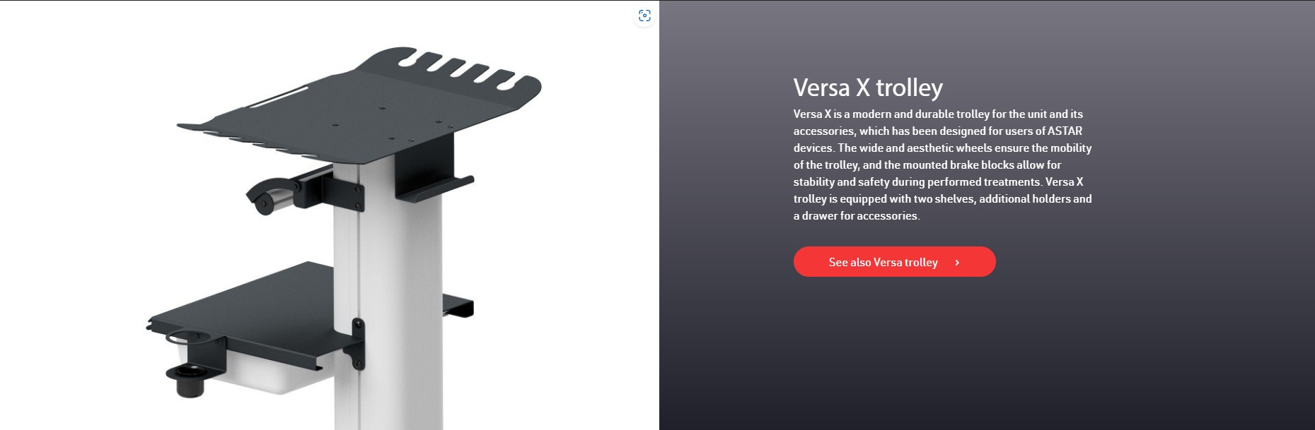 Versa X trolley Prapatsorn Medical เครื่องมือกายภาพบำบัด และตรวจปอด